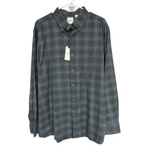 Men's ROWM Gray Check Plaid Button Down Flannel Shirt, XL, NWT